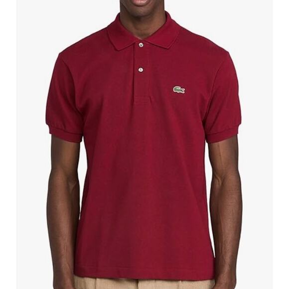 Lacoste Men's Short Sleeve Classic Chine Polo Shirt Bordeaux Red, XL - Picture 1 of 3